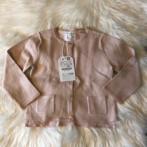 NWT Zara Knitwear Blush Pink Cardigan size 18-24m